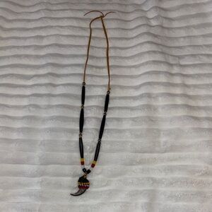 Stylish Black and Gold Beaded Necklace